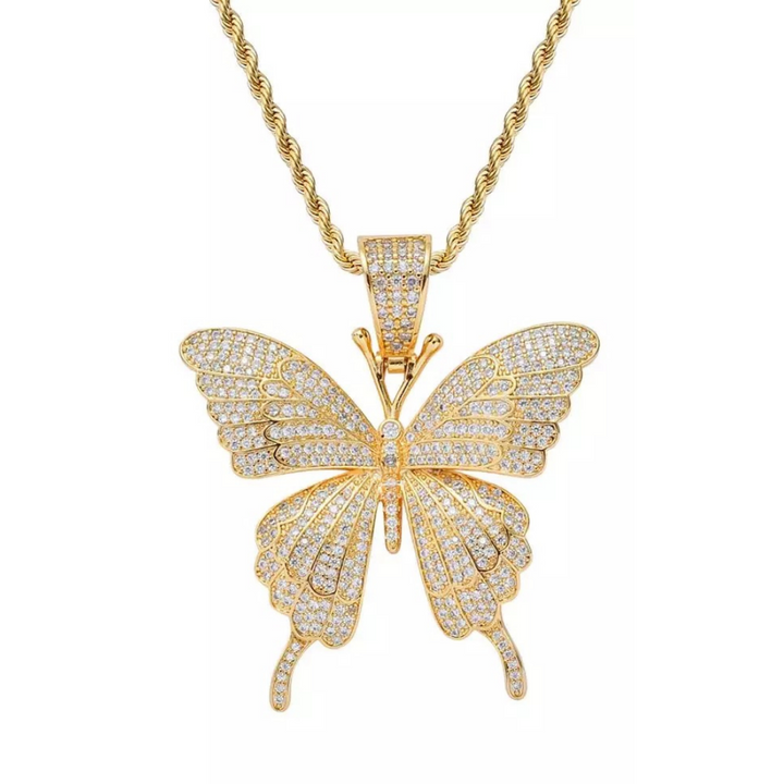 Gold Butterfly Rope Necklace