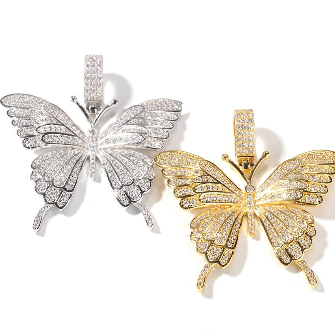 Iced Butterfly Pendant