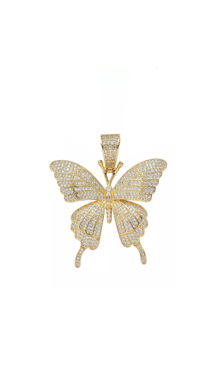Iced Butterfly Pendant