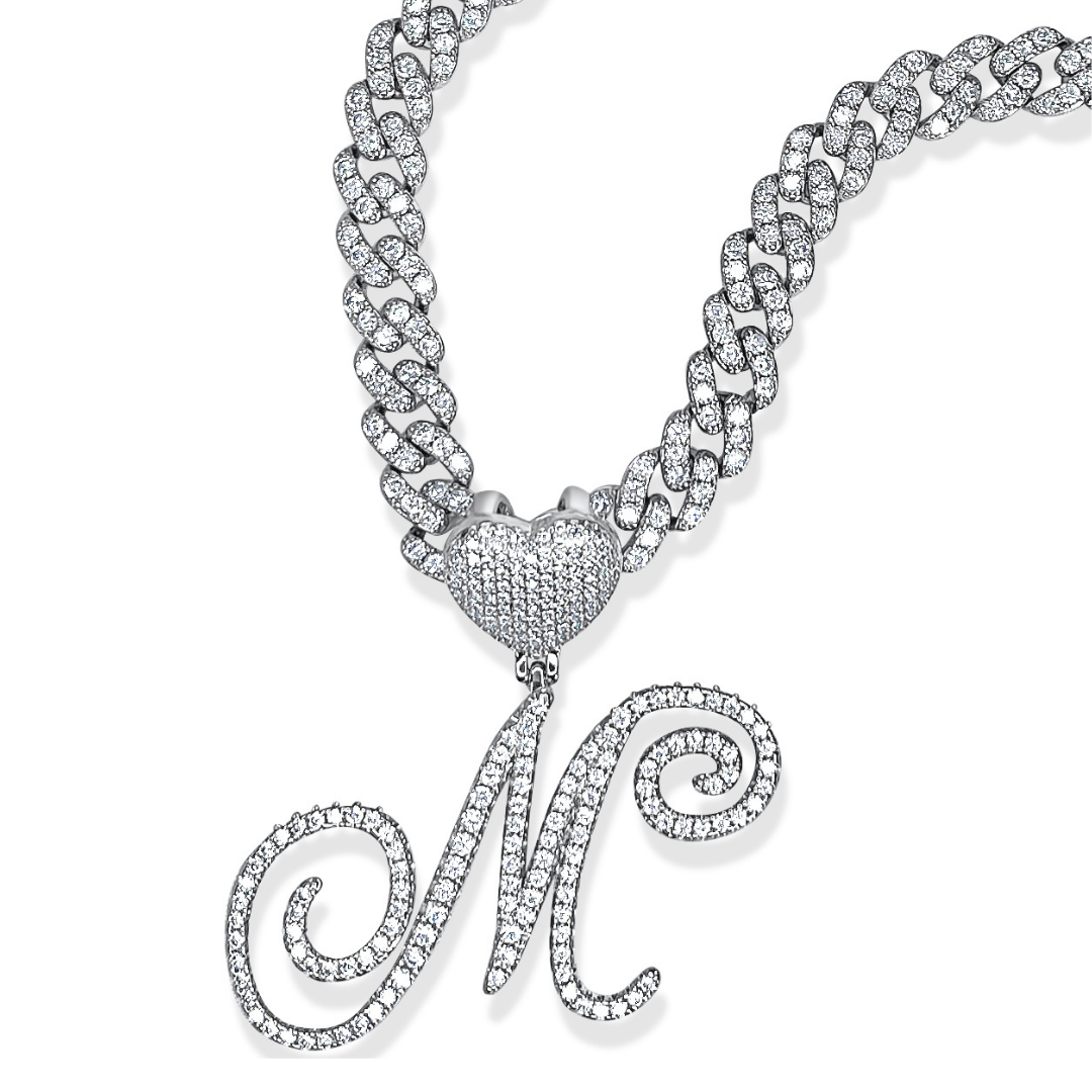 Custom Script Cuban Link Necklace