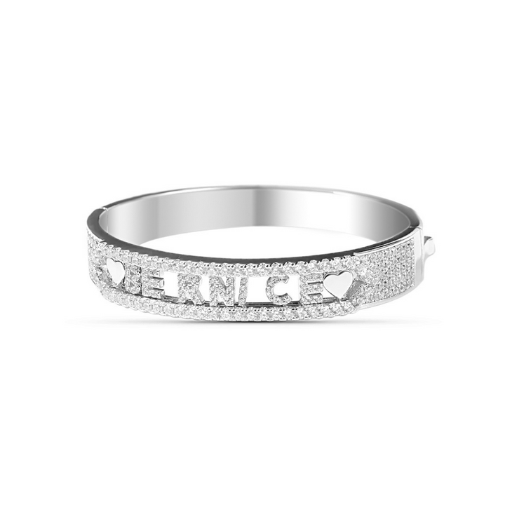 Silver Custom Slide Letter Bangle