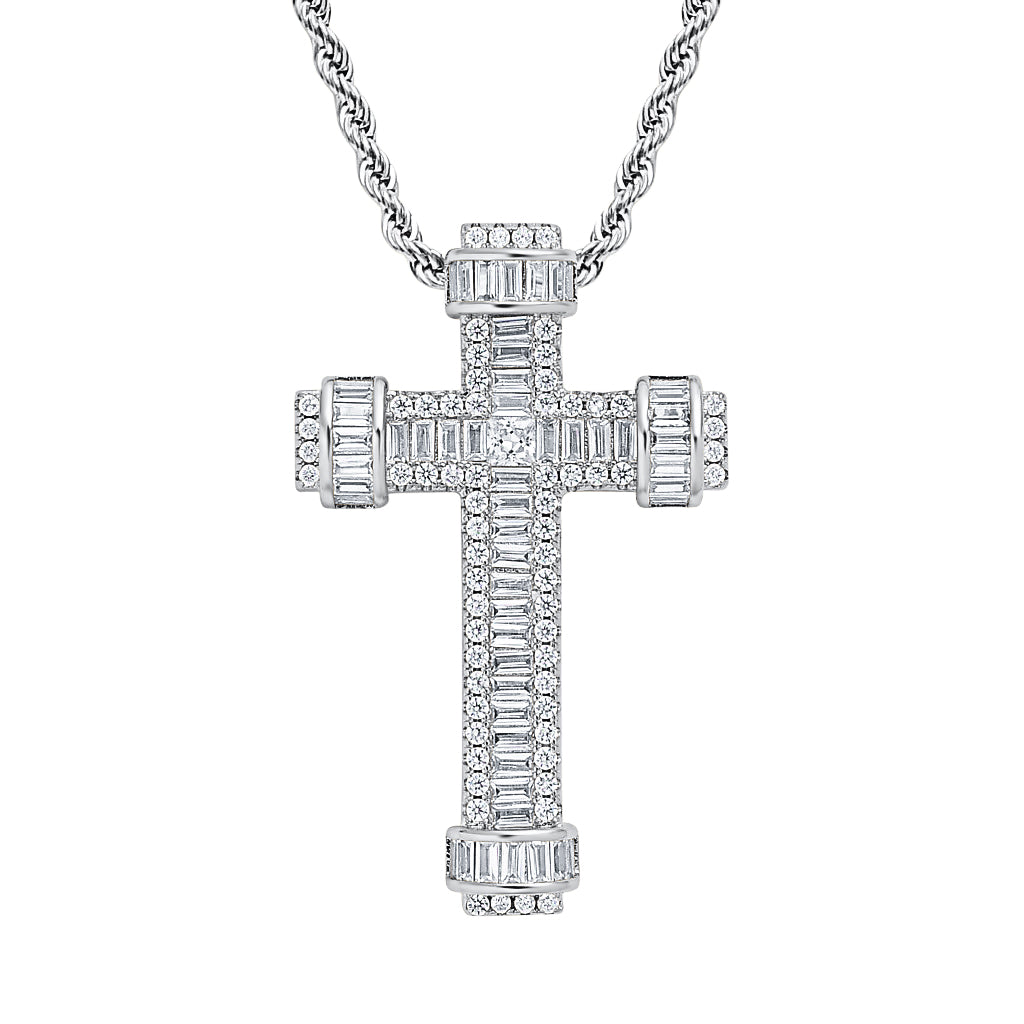 Iced Cross Rope Necklace