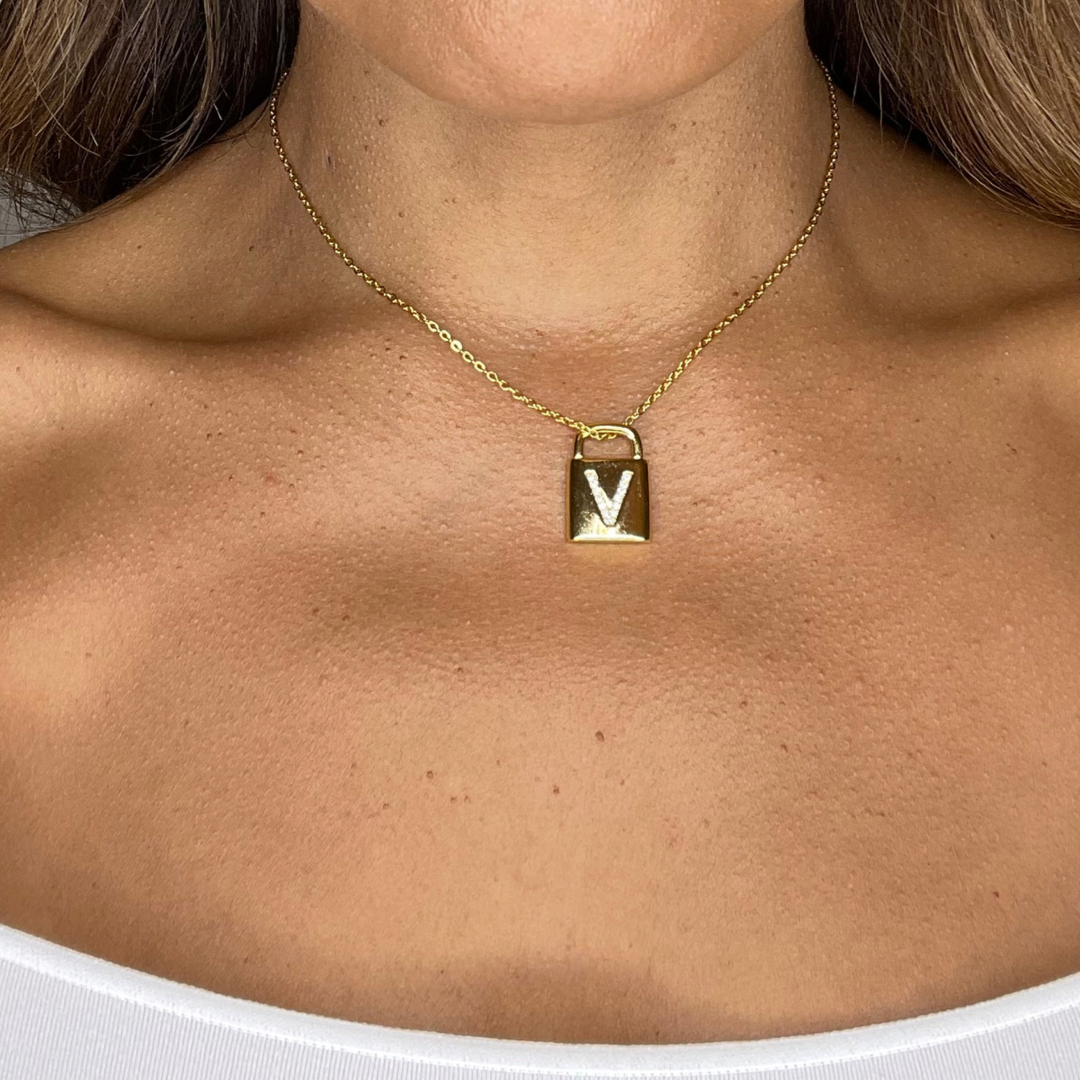 Personalized Pave Initial Love Necklace