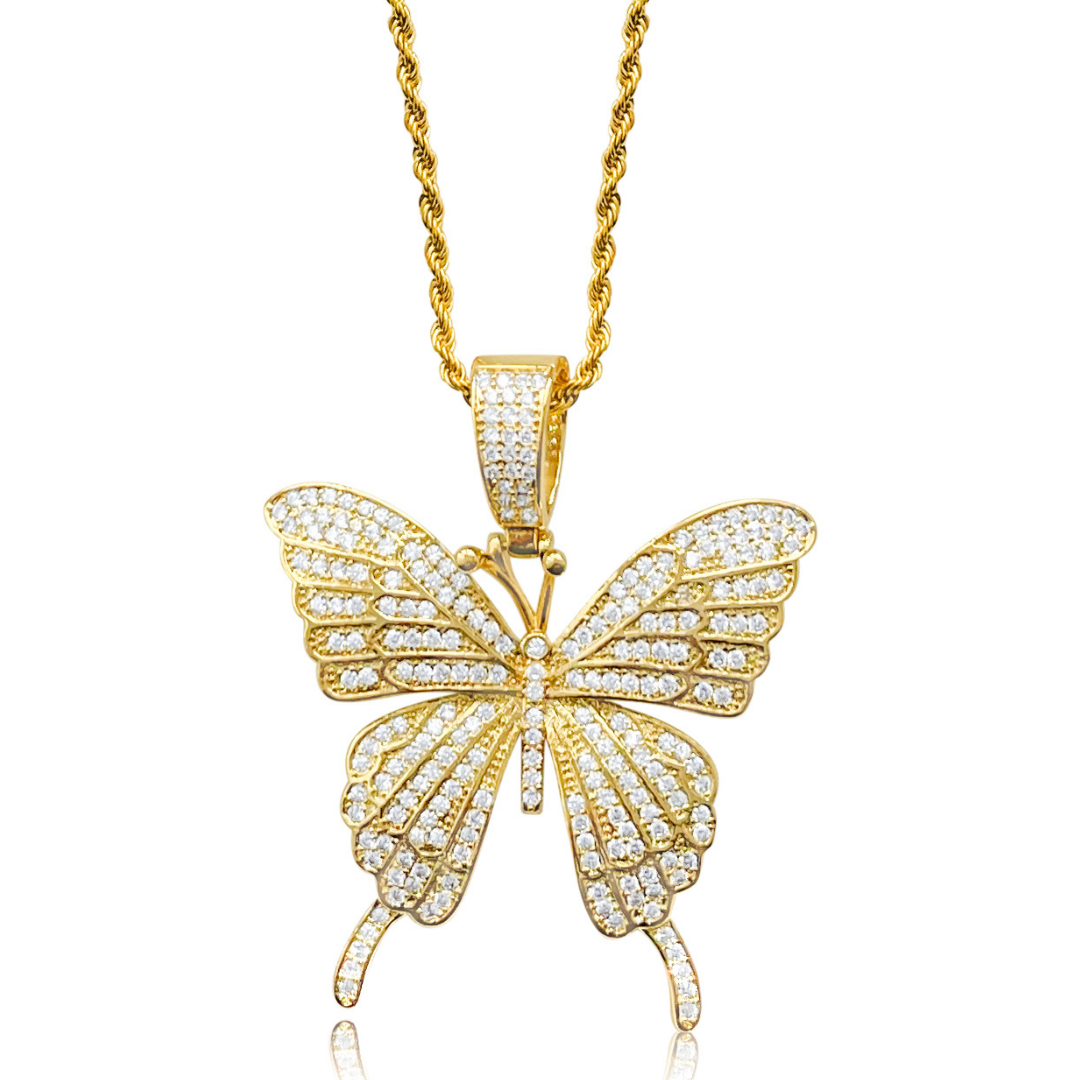 Gold Butterfly Rope Necklace