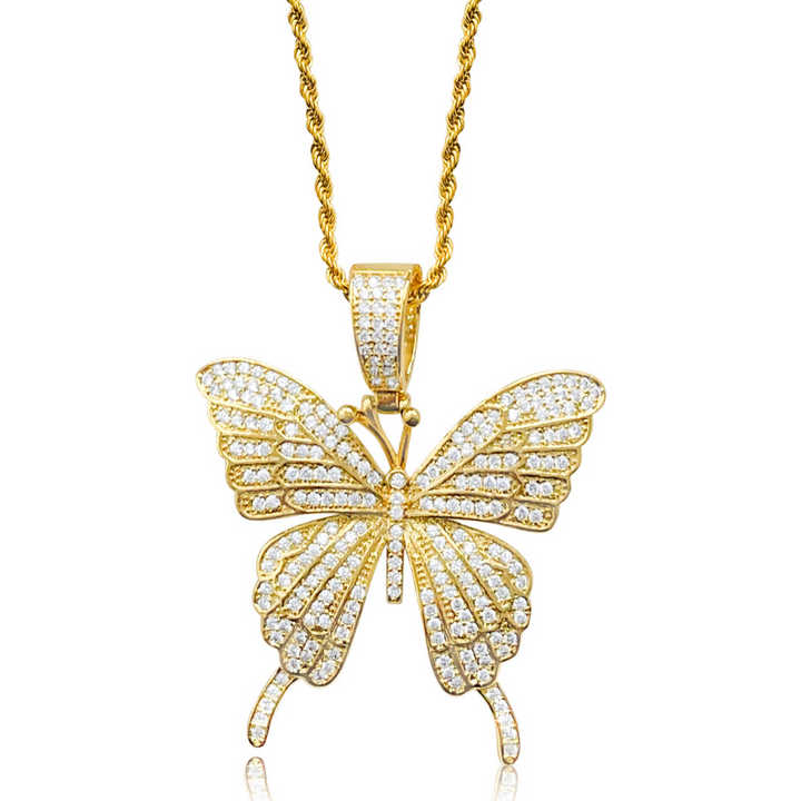 Gold Butterfly Rope Necklace